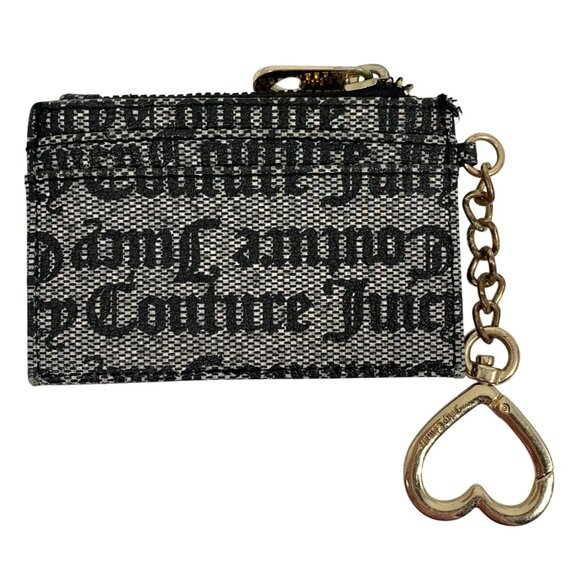 JUICY COUTURE Love Actually Card Case Zip Wallet Keychain w/ Heart - Picture 6 of 9